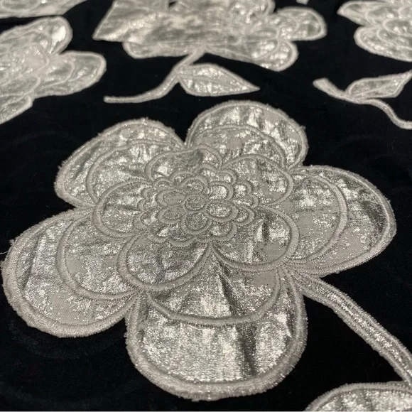 TORY BURCH Tunic, Black & Metallic Silver, Small - Picture 4 of 7